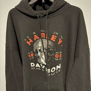 Man O’War Harley-Davidson Black and Red Skull Hoodie